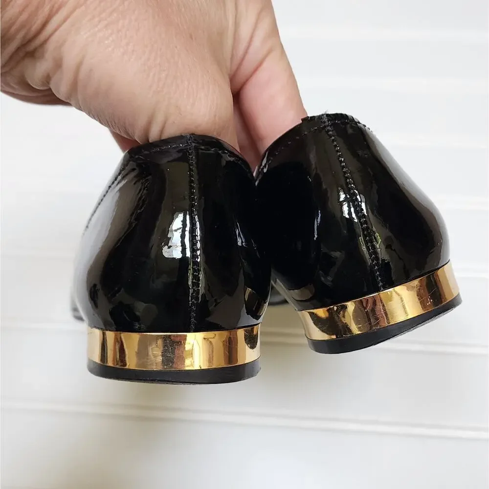 Tory Burch Women's Black Patent Leather Loafer Shoes Size 6.5